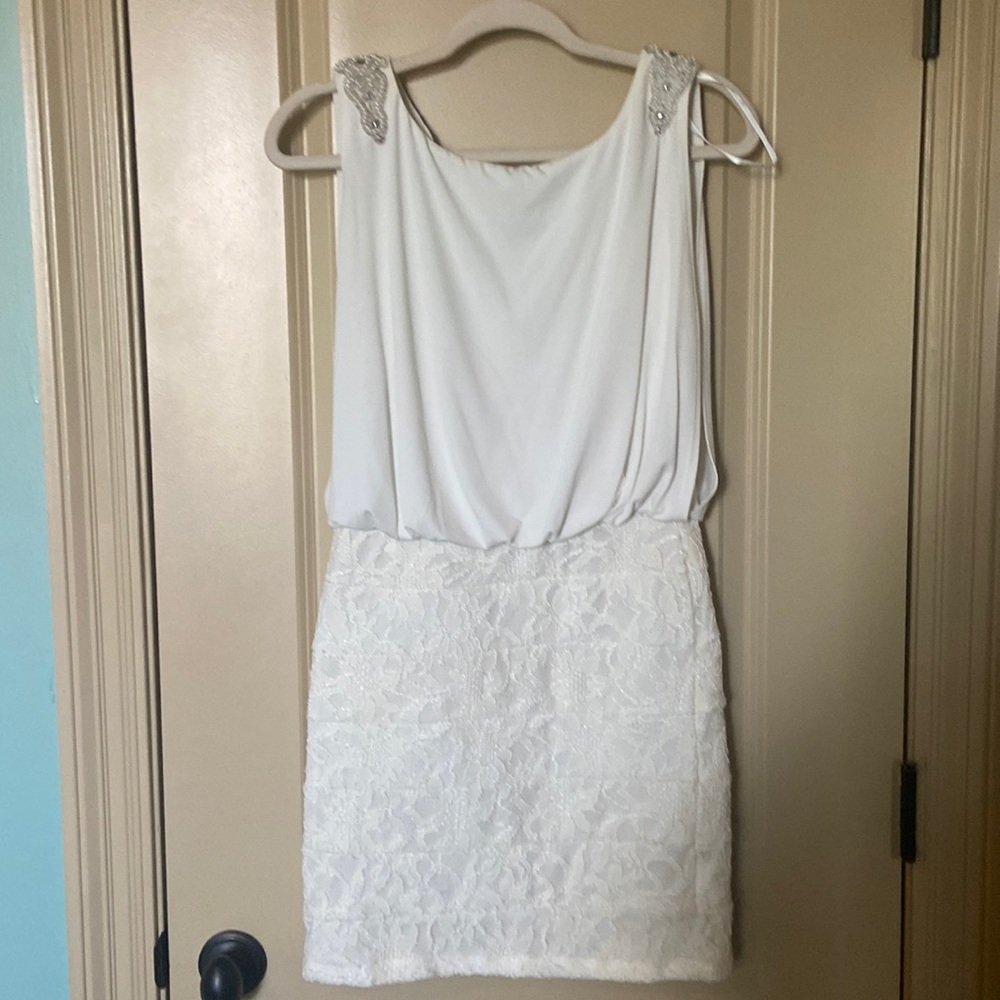 White Semi-Formal Dress. Only Worn Once. City Studio Size 9